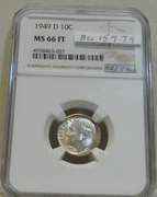 1949-D Roosevelt Dime NGC MS-66-FT