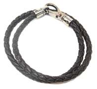 Stylish Tod's Brown Woven Double Wrap Bracelet