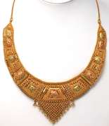 Amazing 22KT 3-Tone Gold Necklace