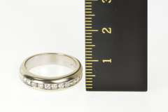 14K White Gold Channel Inset Classic Diamond Wedding Band Ring