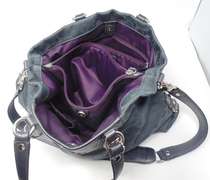 Coach Navy Canvas Monogram Bag