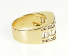 14K Yellow Gold 2.60 Ctw Tiered Row Diamond Inset Statement Ring