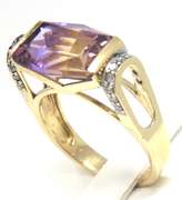 Fancy Cut Ametrine and Diamond Ring