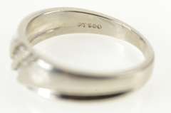 Platinum Diamond Grooved Channel Inset Wedding Band Ring