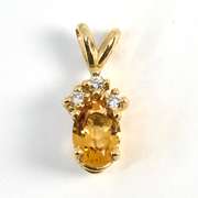 Citrine and Diamond Pendant