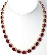 Ruby & Diamond Necklace in 14K Yellow Gold