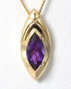 Stately Amethyst Necklace in 14KT Yellow Gold
