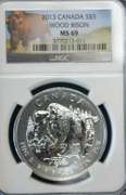 2013 Canada Wood Bison NGC MS 69 1 OZ Silver.