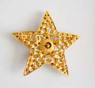 Vintage BSK Five-Pointed Star Brooch With Rhinestones and Stones