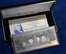 4 OZ Silver Proof Bar With Franklin 100 Bill Design