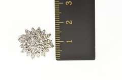 14K White Gold 1940's 0.38 Ctw Diamond Cluster Cocktail Ring