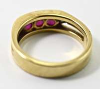 18K Bright Red Ruby Band