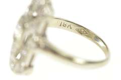 18K White Gold 0.33 Ctw Art Deco Diamond Filigree Engagement Ring