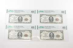 (4) Consecutive $100 1929 Fed. Res. Bank Note Chicago, IL. PMG 63 EPQ