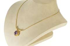 18K Yellow Gold Pear Amethyst Diamond Enhancer Statement Pendant