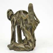 Nude Female with Angel of Death Bronze Sculpture