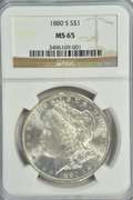 Spectacular GEM 1880-S Morgan Silver Dollar. NGC MS65