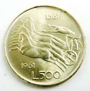 1961 Italian 500 Lire Silver coin