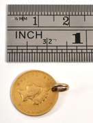 1854 $1 Gold Piece Charm