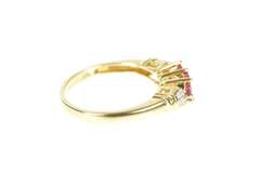 10K Yellow Gold Natural Ruby Baguette Diamond Wedding Band Ring