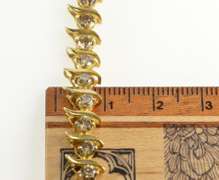 10K Yellow Gold 3.50 Ctw Light Brown Diamond Wavy Link Tennis Bracelet