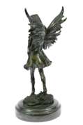 Angel of Love Holding bouquet of roses Bronze Sculpture