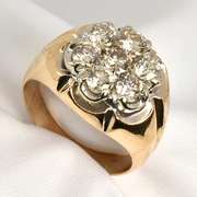 Flashy 1.5 Carat Man's Diamond Cluster