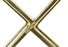 18K Yellow Gold Diamond Inset Ornate Cross Christian Faith Pendant
