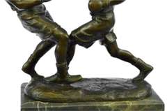 Last Round Boxing Bronze Statue on Marble Base Sculpture