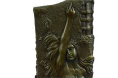 Bas Relief Woman Vase Bronze Sculpture