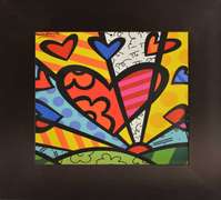 Romero Britto Sunrise Heart Framed