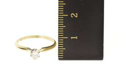 14K Yellow Gold 0.25 Ct Oval Diamond Solitaire Engagement Ring