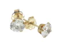 Classic Group of 3 Pairs of 14kt Gold Cubic Zirconia Earrings