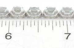 Sparkling Aquamarine & Diamond Bracelet in Sterling Silver