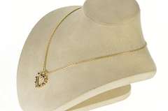 14K Yellow Gold 0.72 Ctw Diamond Sapphire Classic Heart Pendant