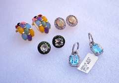 Contemporary Sterling Silver Earrings, 4 Pair Lot