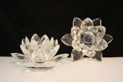Clear Lotus Pair Candle Sticks