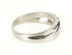 Platinum Diamond Grooved Channel Inset Wedding Band Ring