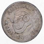 1945 Australia 1 Shilling - Engraved New Guinea WWII Trench Art