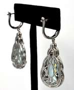 Aquamarine & Diamond 14K White Gold Dangle Earrings