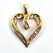 Popular Channel Set Diamond Heart