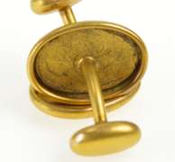 10K Yellow Gold Victorian Seed Pearl Fleur De Lis Cuff Links