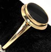 Vintage Onyx Ring in Yellow Gold