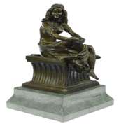Sitting Egyptian Nude Princess Bronze Sculpture