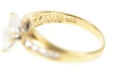 10K Yellow Gold Classic Marquise Travel Engagement Accent Ring