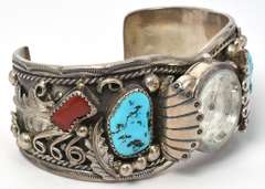 Sterling Silver Turquoise Watch Bracelet