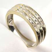 Man's Ring with 3 Rows of Diamonds