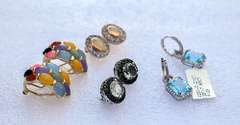 Contemporary Sterling Silver Earrings, 4 Pair Lot