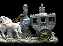 16inc Porcelain Carriage Off to The Ball