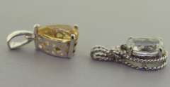 Sterling Silver Two Set Of White Topaz and Citrine p[endants